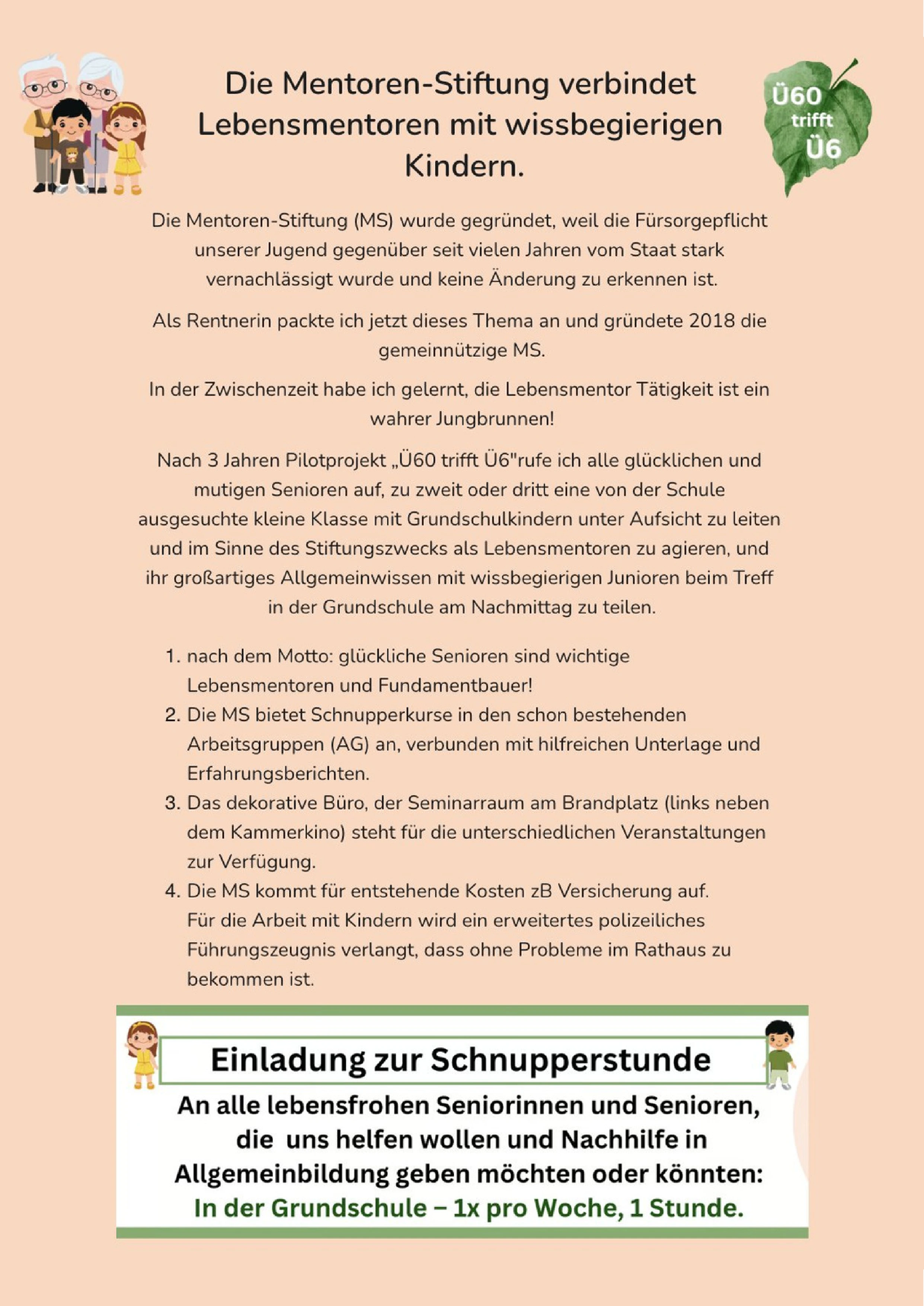 Flyer der Mentoren-Stiftung